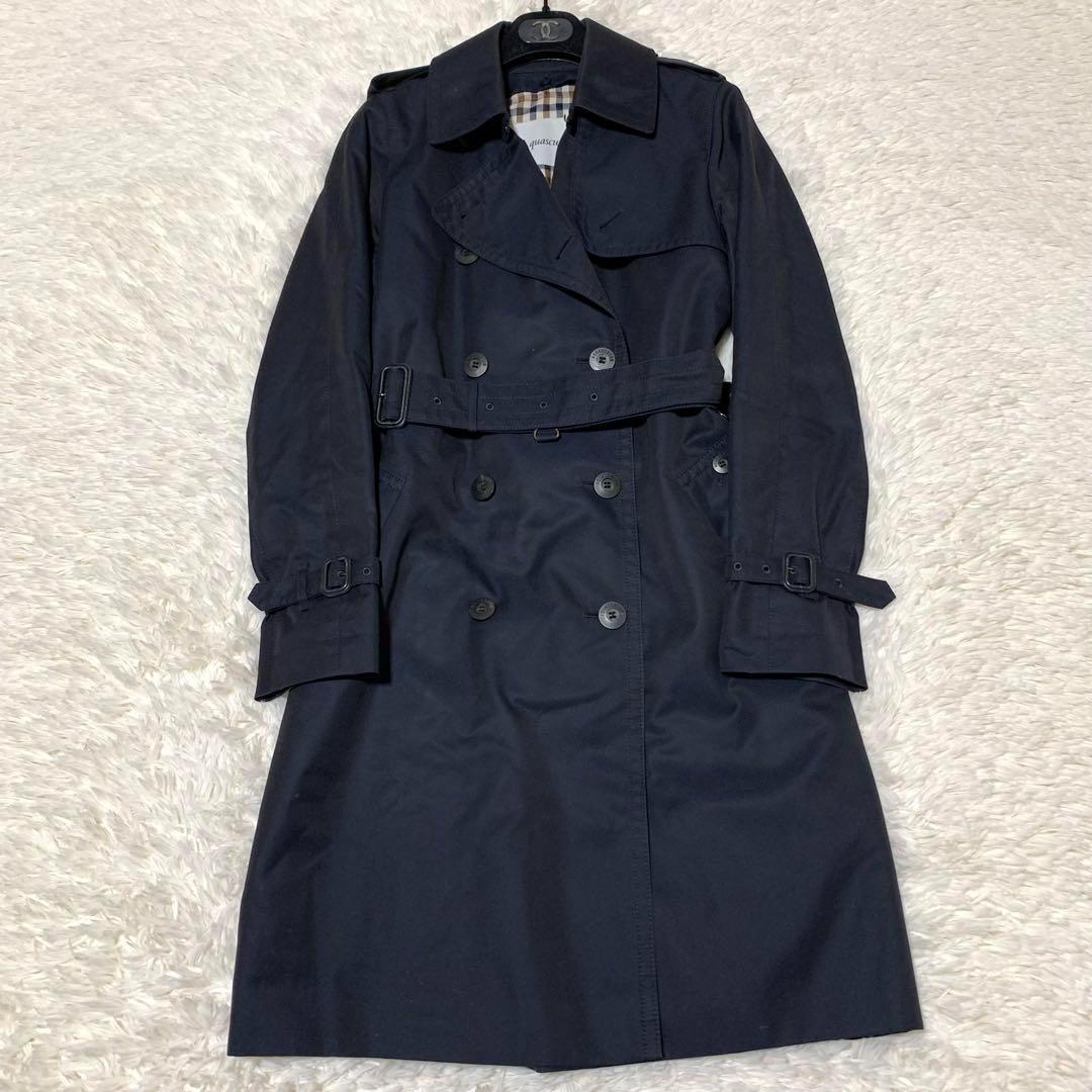 美品　アクアスキュータム　トレンチコート　ライナー　ベルト　チェック