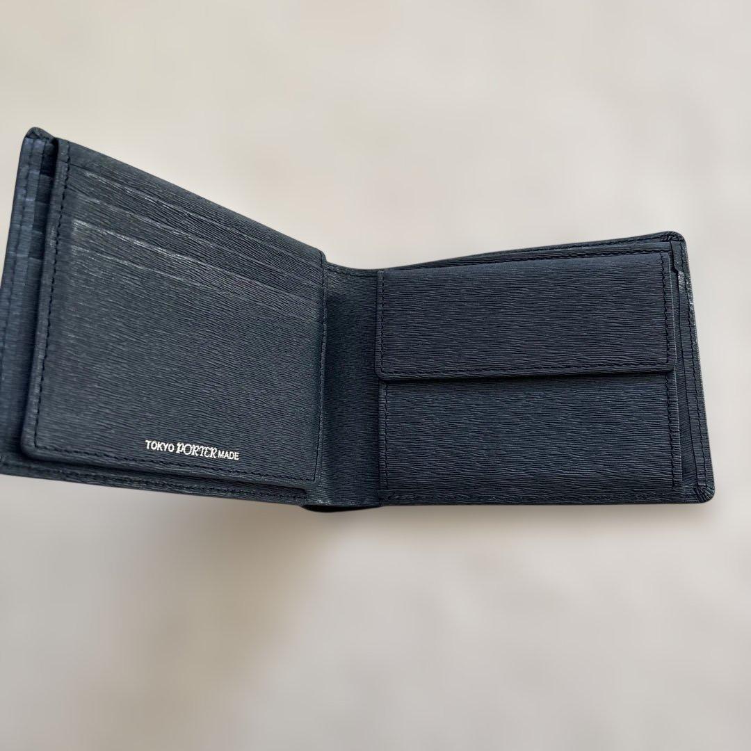 極美品✨ポーター　PORTER CURRENT カレント　　二つ折財布　ネイビー