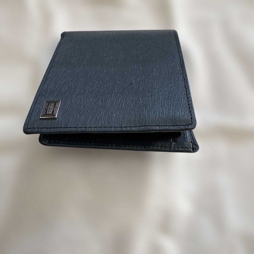 極美品✨ポーター　PORTER CURRENT カレント　　二つ折財布　ネイビー