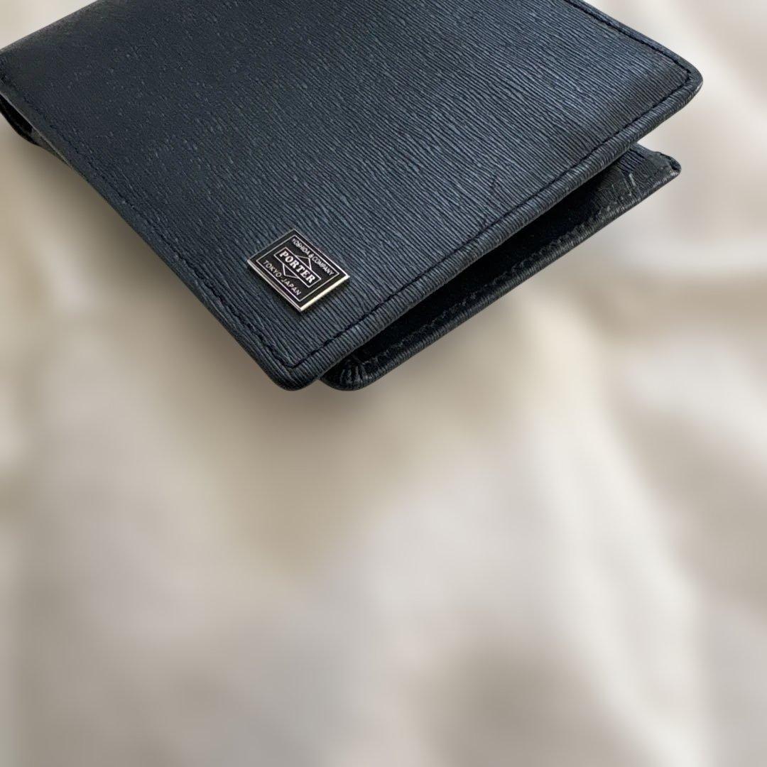 極美品✨ポーター　PORTER CURRENT カレント　　二つ折財布　ネイビー