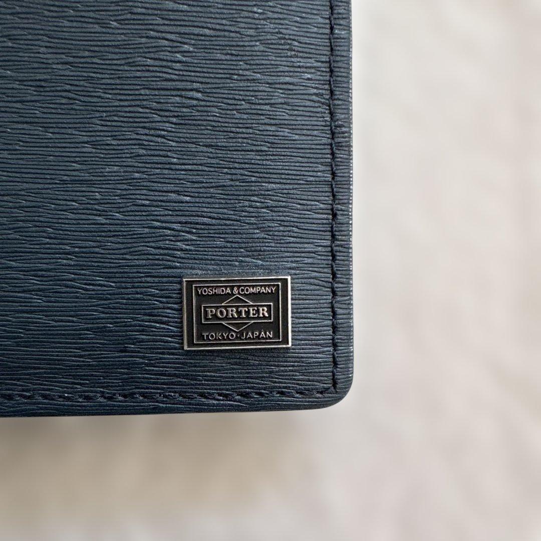 極美品✨ポーター　PORTER CURRENT カレント　　二つ折財布　ネイビー