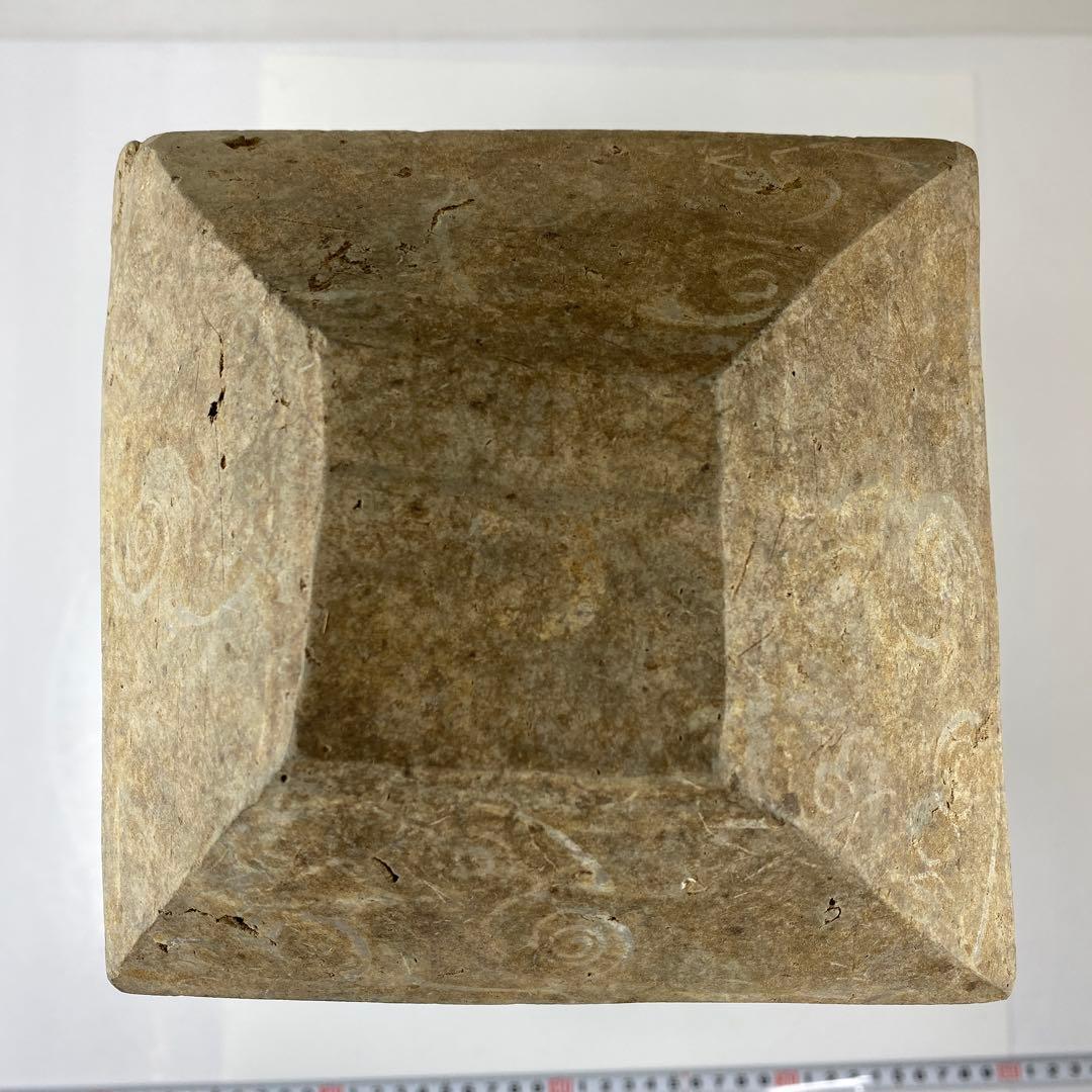 専用中国漢時代　灰陶蓋付　加彩方壷　高さ39.7㎝　タエサカ　東な7-0301②