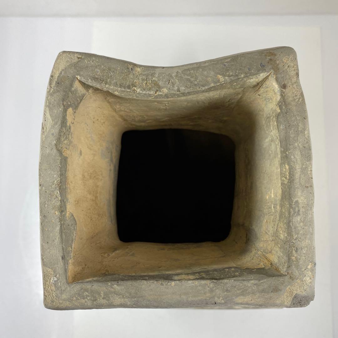 専用中国漢時代　灰陶蓋付　加彩方壷　高さ39.7㎝　タエサカ　東な7-0301②