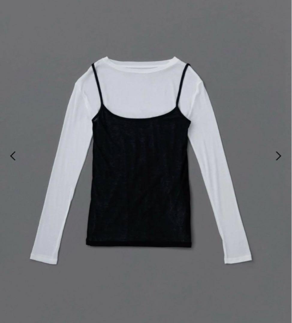 トップス Layered cotton sheer camisole top