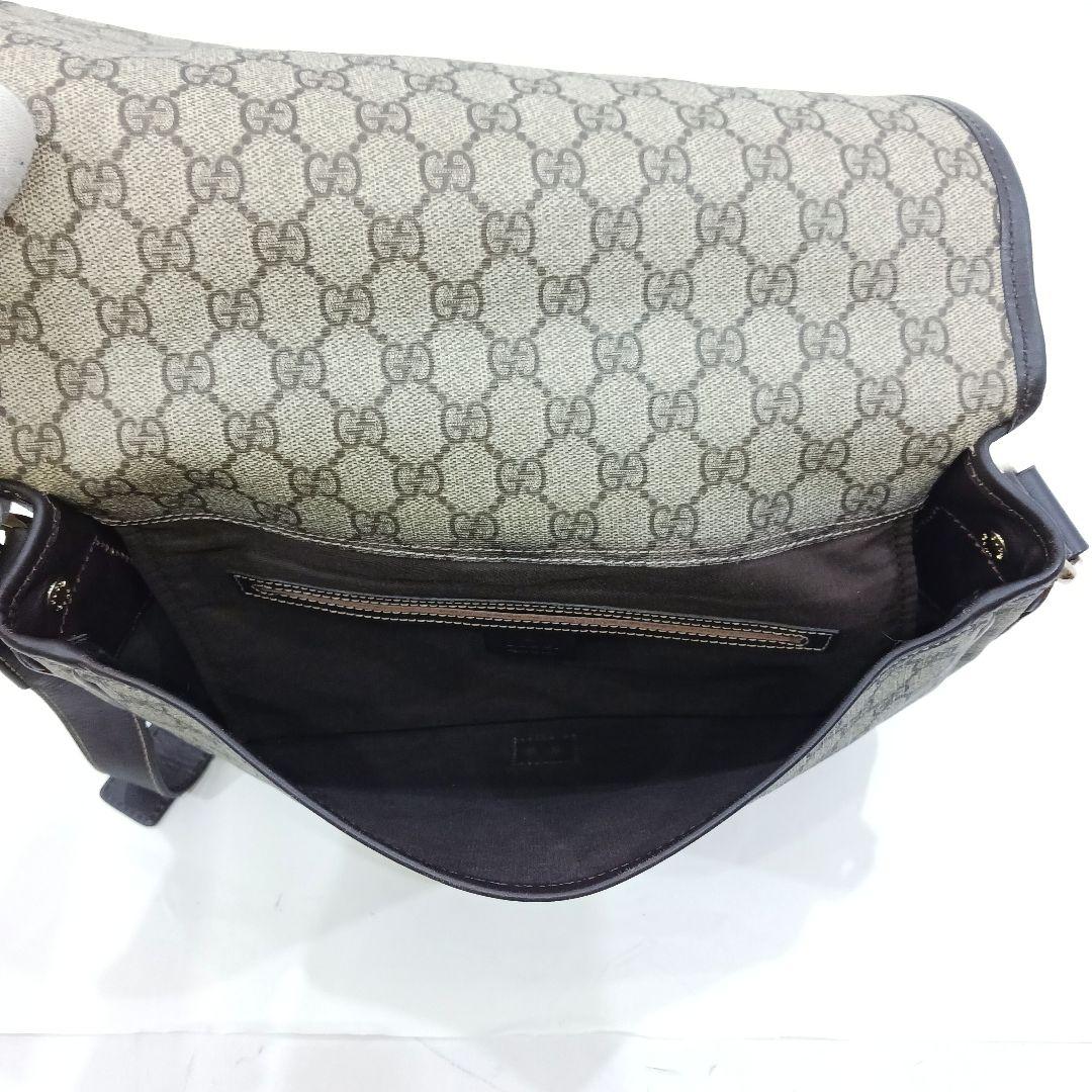 グッチ オフィディア ショルダーバッグ レザー×PVC GG柄 ブラウン