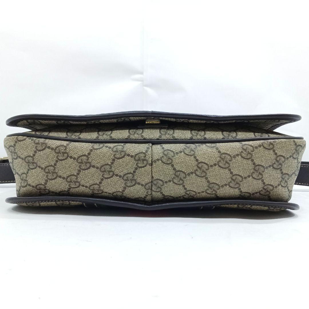 グッチ オフィディア ショルダーバッグ レザー×PVC GG柄 ブラウン