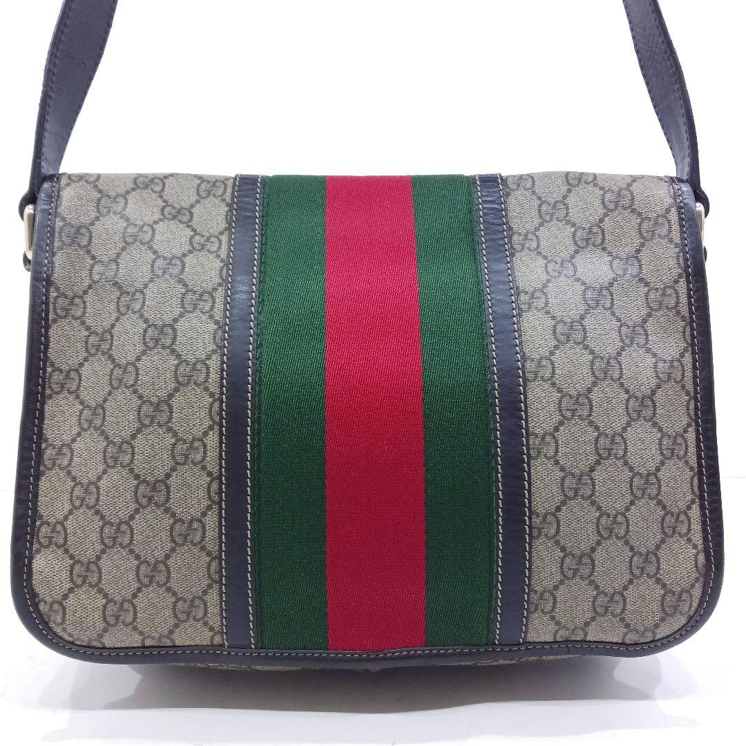 グッチ オフィディア ショルダーバッグ レザー×PVC GG柄 ブラウン