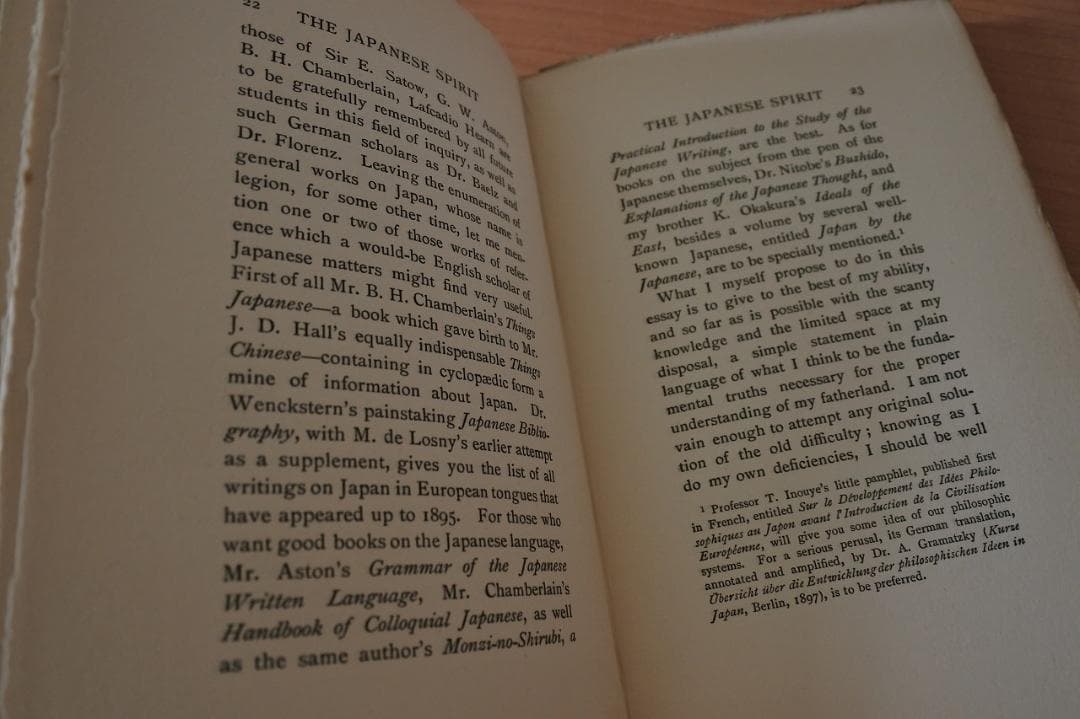 THE　JAPANESE　SPRIT　　Y.OKAKURA　著　1905年