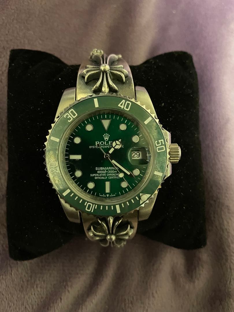 自動巻き腕時計 サブマリーナクロムハーツオマージュ