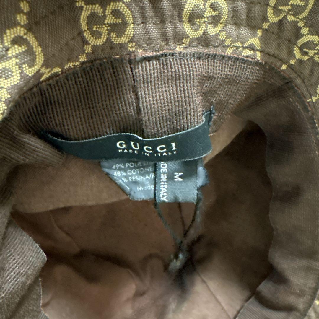 美品✨グッチ GG キャンバス バケットハット シェリーライン ハット　帽子