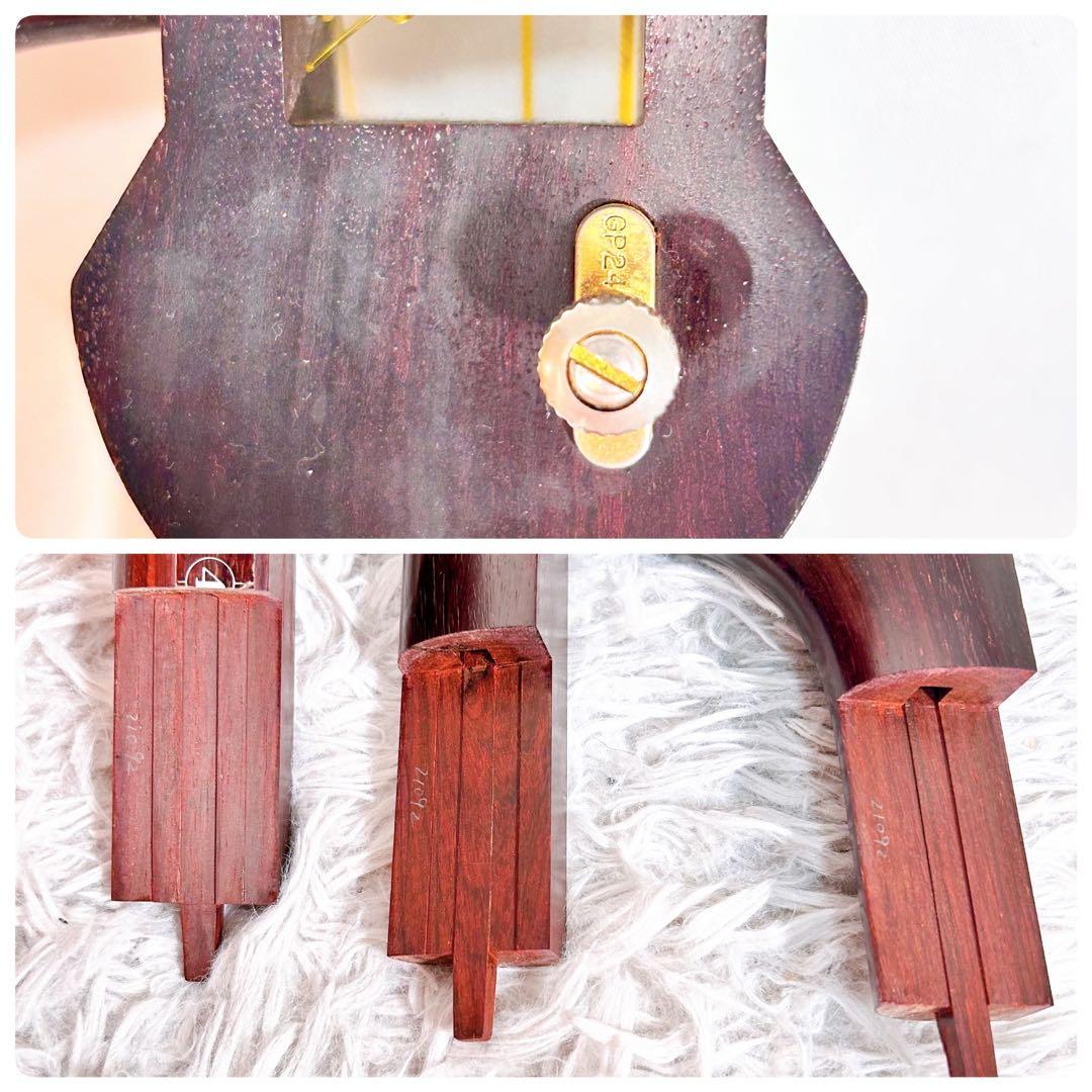 【希少】民謡三味線　中棹　紅木　正寸　2本溝　丸打胴　皮やぶれなし　本皮