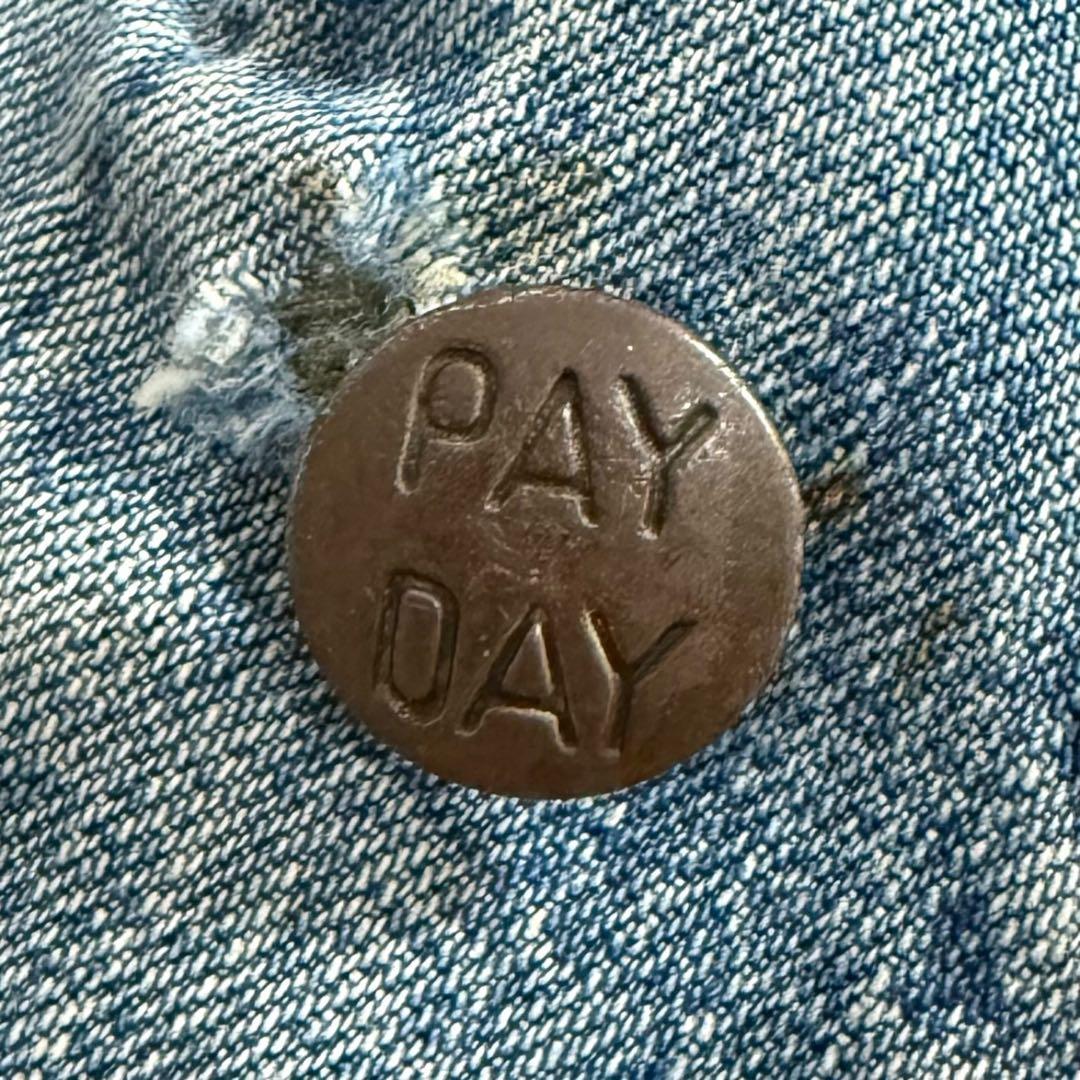 50s PAY-DAY デニムカバーオール 42 ボロ フェード