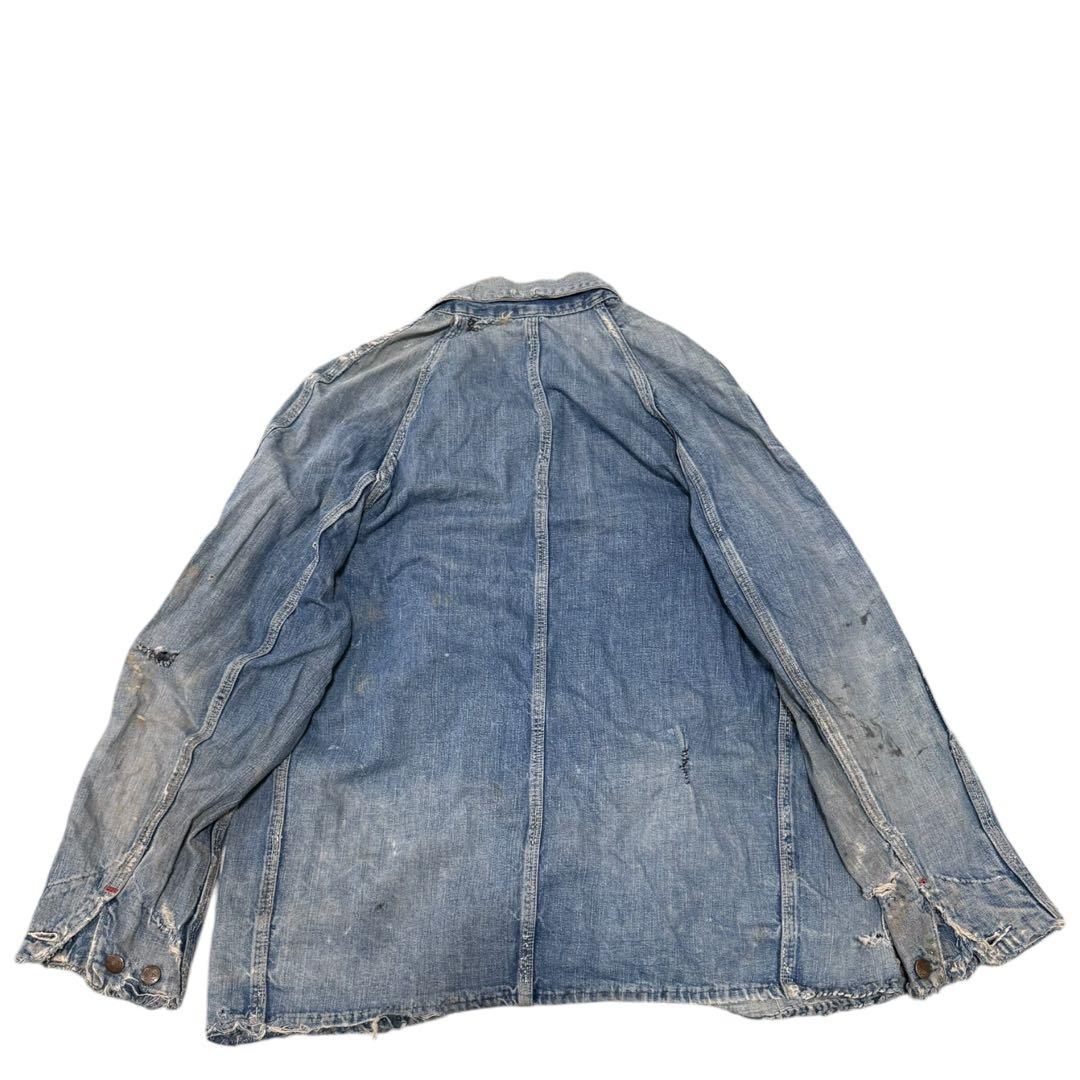 50s PAY-DAY デニムカバーオール 42 ボロ フェード