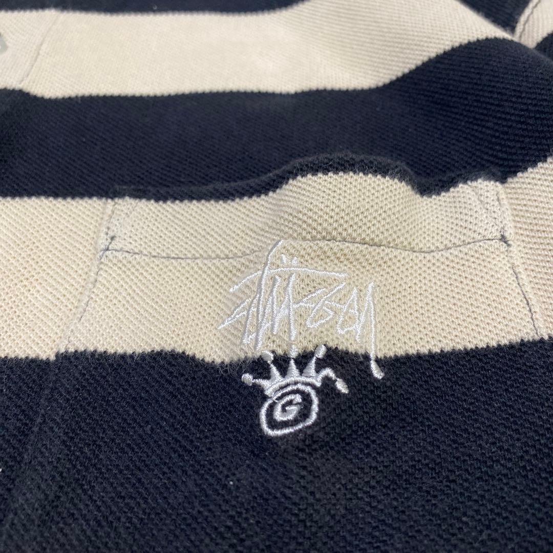 stussy 総柄　ポロシャツ　刺繍　ワンポイント　vintage ボーダー