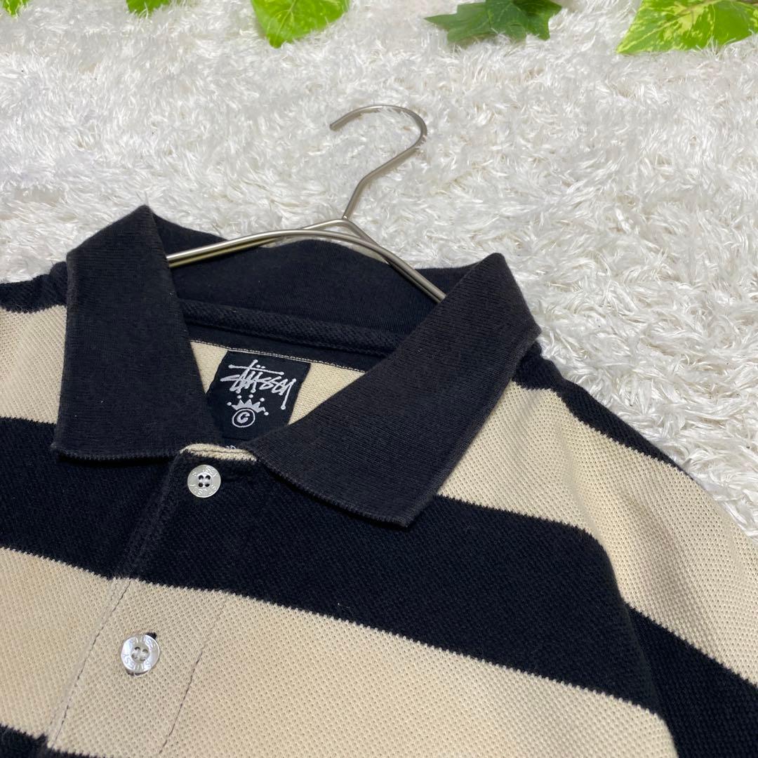 stussy 総柄　ポロシャツ　刺繍　ワンポイント　vintage ボーダー