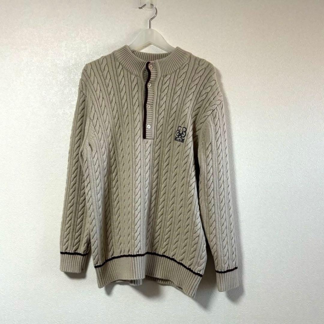 BELLMORE ベルモア　ニット　ゴルフ　ロゴ刺繍　M