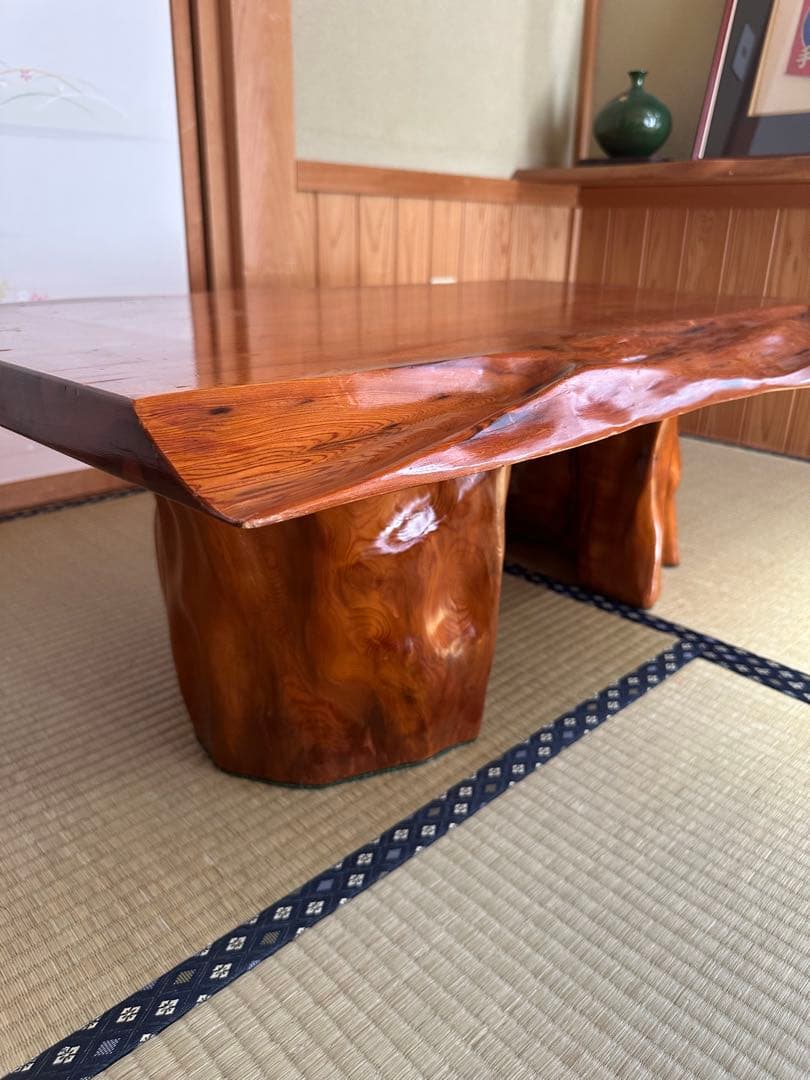 【希少・一点物】屋久杉 無垢材 ローテーブル 和室に映える座卓 天然木