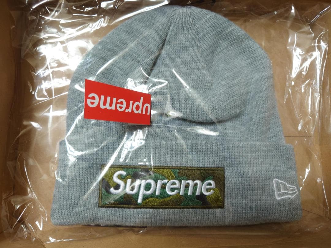 帽子 23FW Supreme Box logo beanie Grey Camo