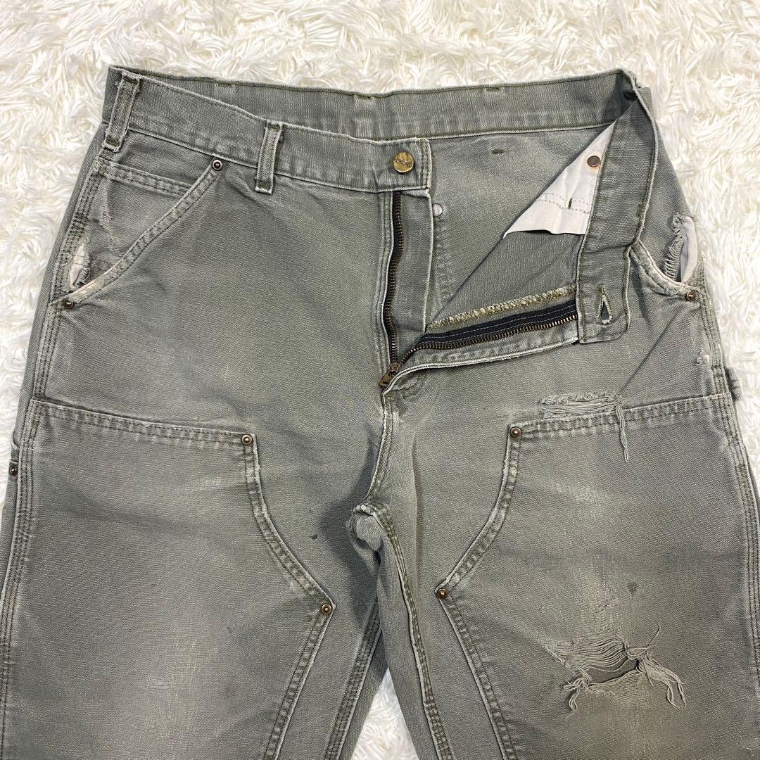 ワ*ル様 襤褸・鬼フェード　カーハート　ダブルニー　モスグリーン　B136 MO