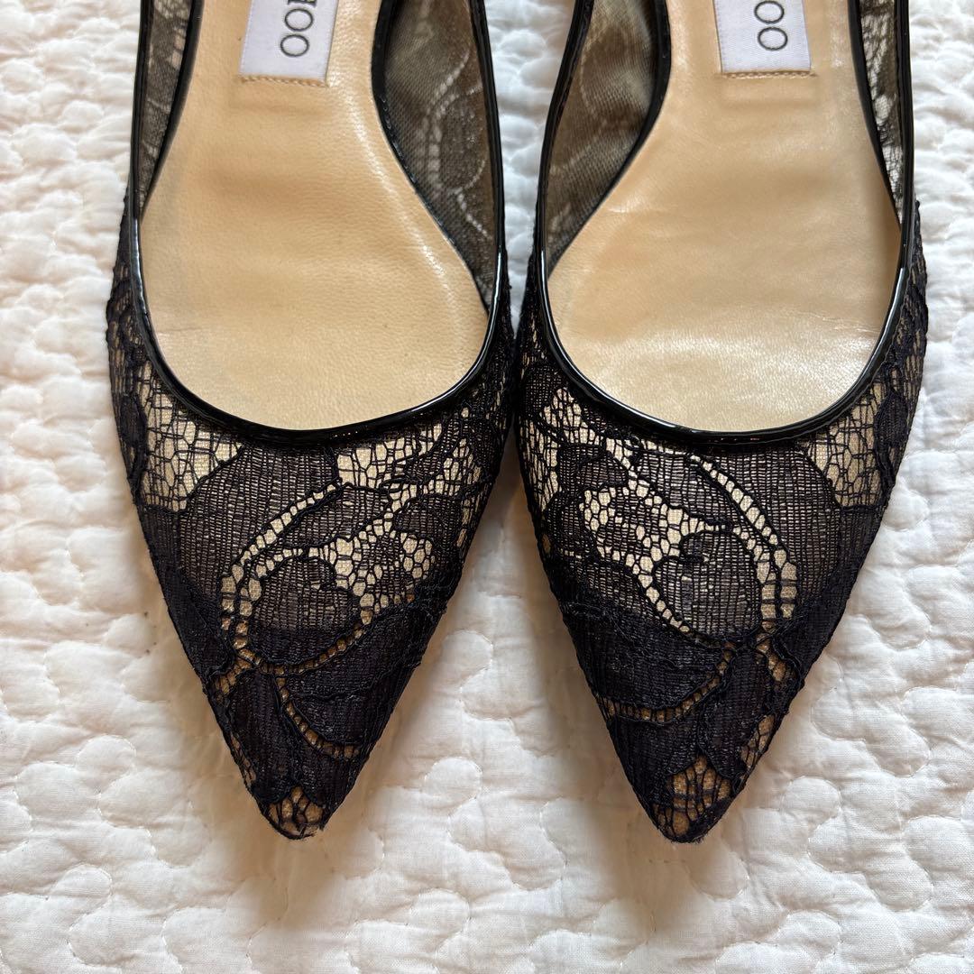 JIMMY CHOO ブラックレースシューズ　35