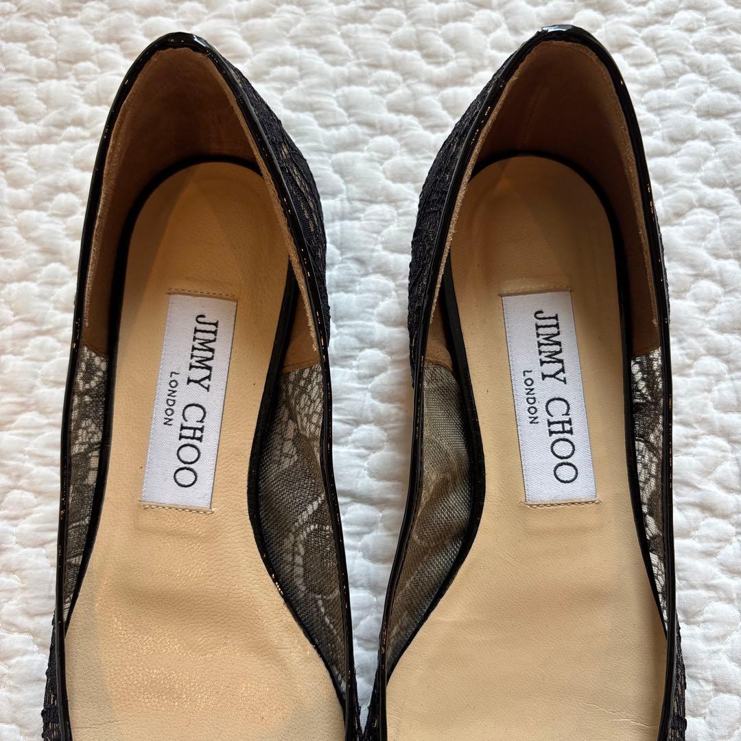 JIMMY CHOO ブラックレースシューズ　35
