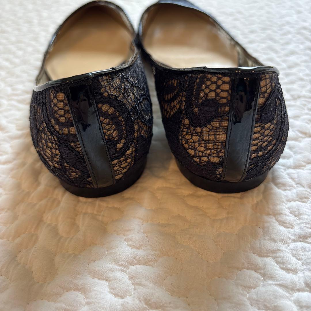 JIMMY CHOO ブラックレースシューズ　35