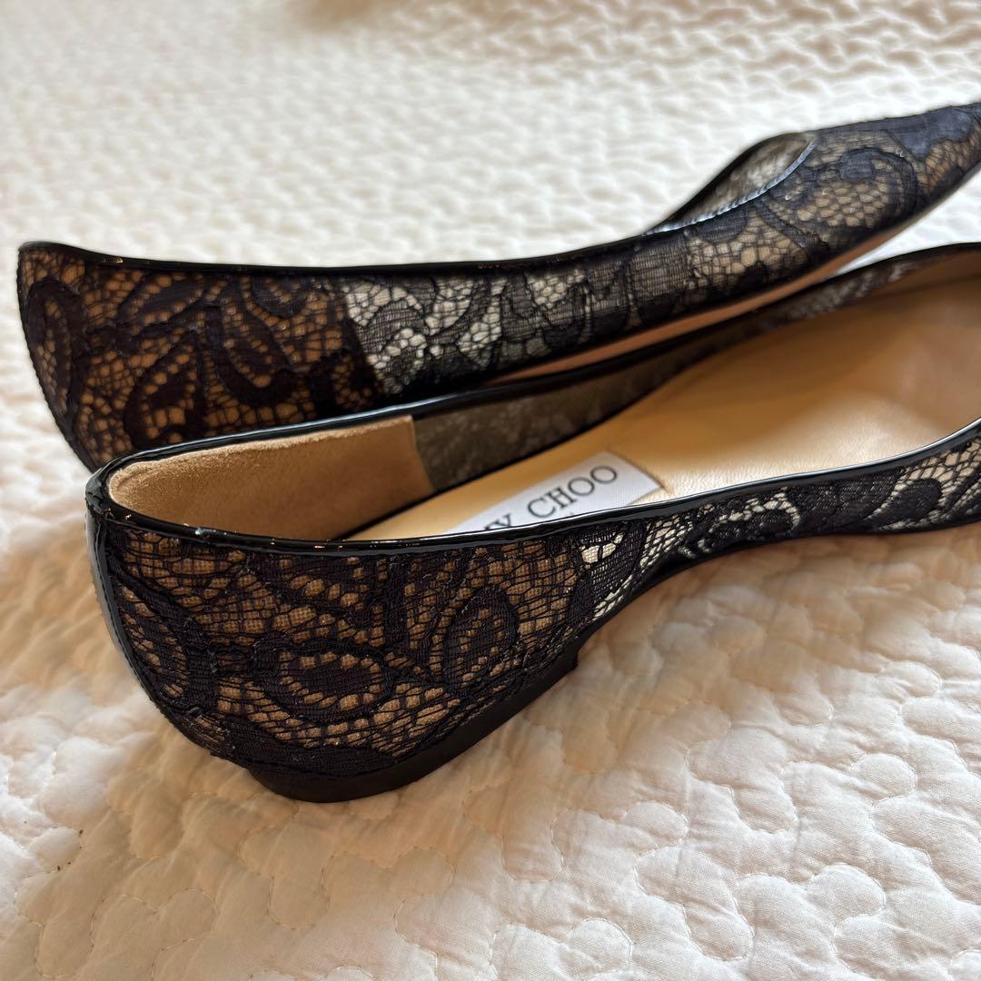 JIMMY CHOO ブラックレースシューズ　35
