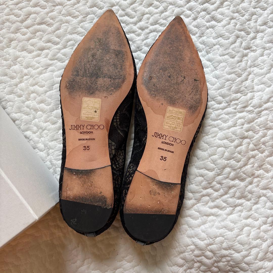 JIMMY CHOO ブラックレースシューズ　35