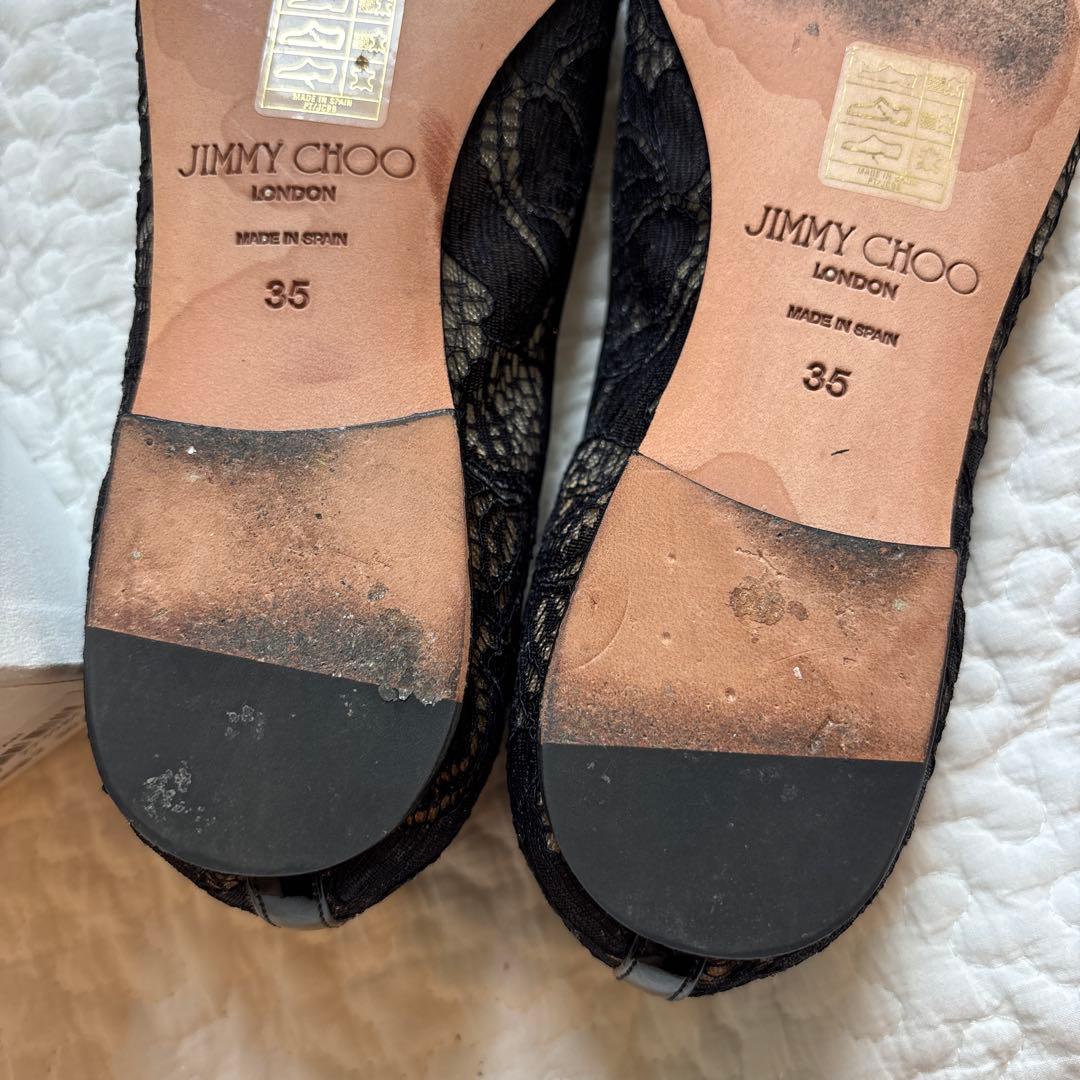 JIMMY CHOO ブラックレースシューズ　35