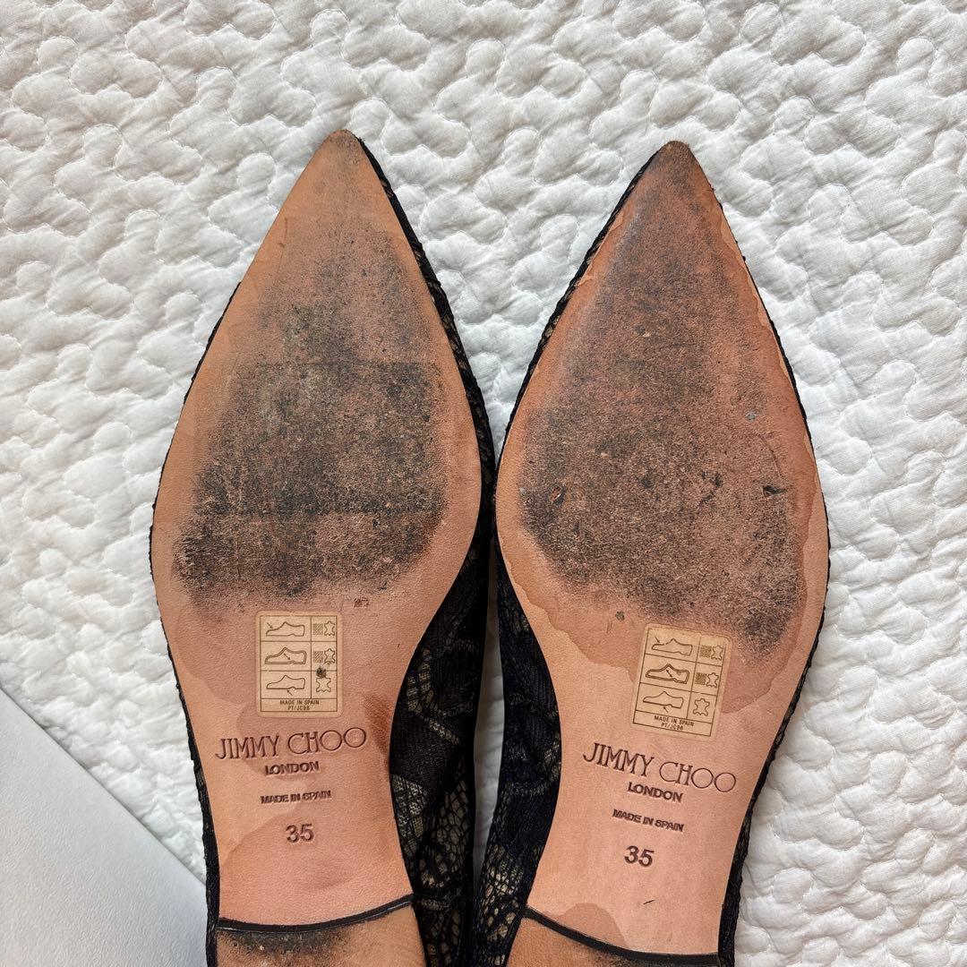JIMMY CHOO ブラックレースシューズ　35