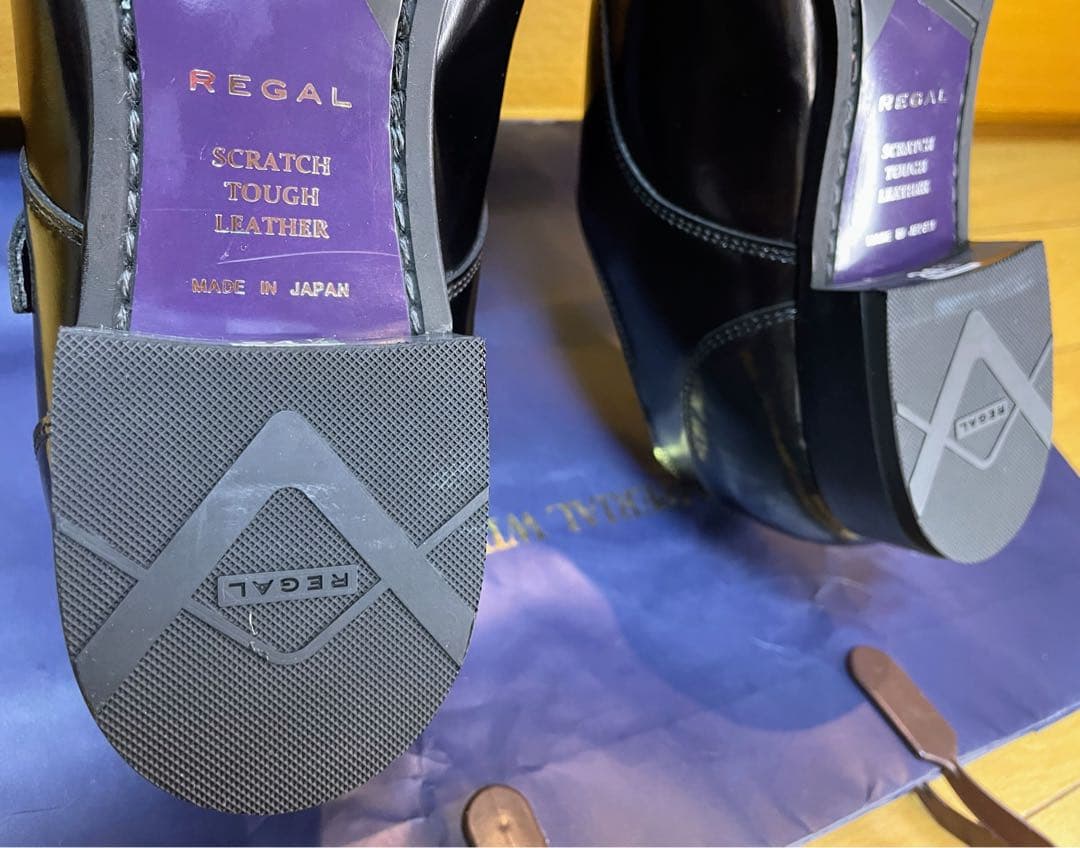 【ゆっけ様】リーガルビジネスシューズモンクストラップスクラッチタフレザー24.5