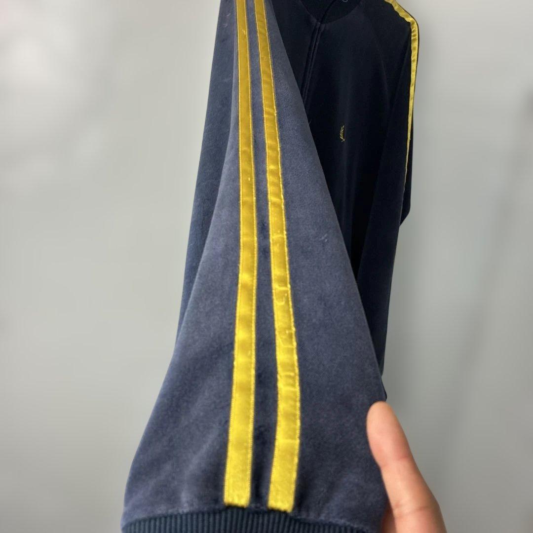 トラックジャケット　ベロア　フレッドペリー　ブラック　刺繍　ジャージ　Fred