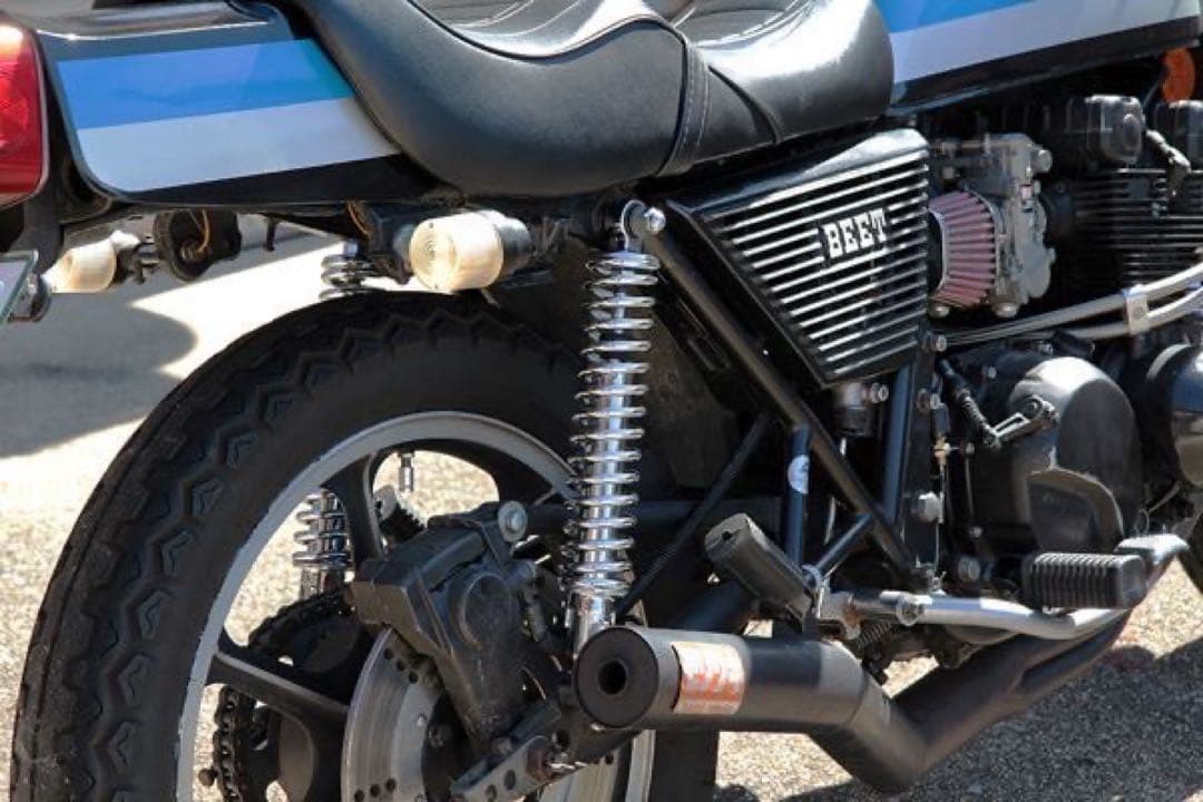 【575】 新品 メッキ 325mm 細巻き リア サスペンション 当時仕様