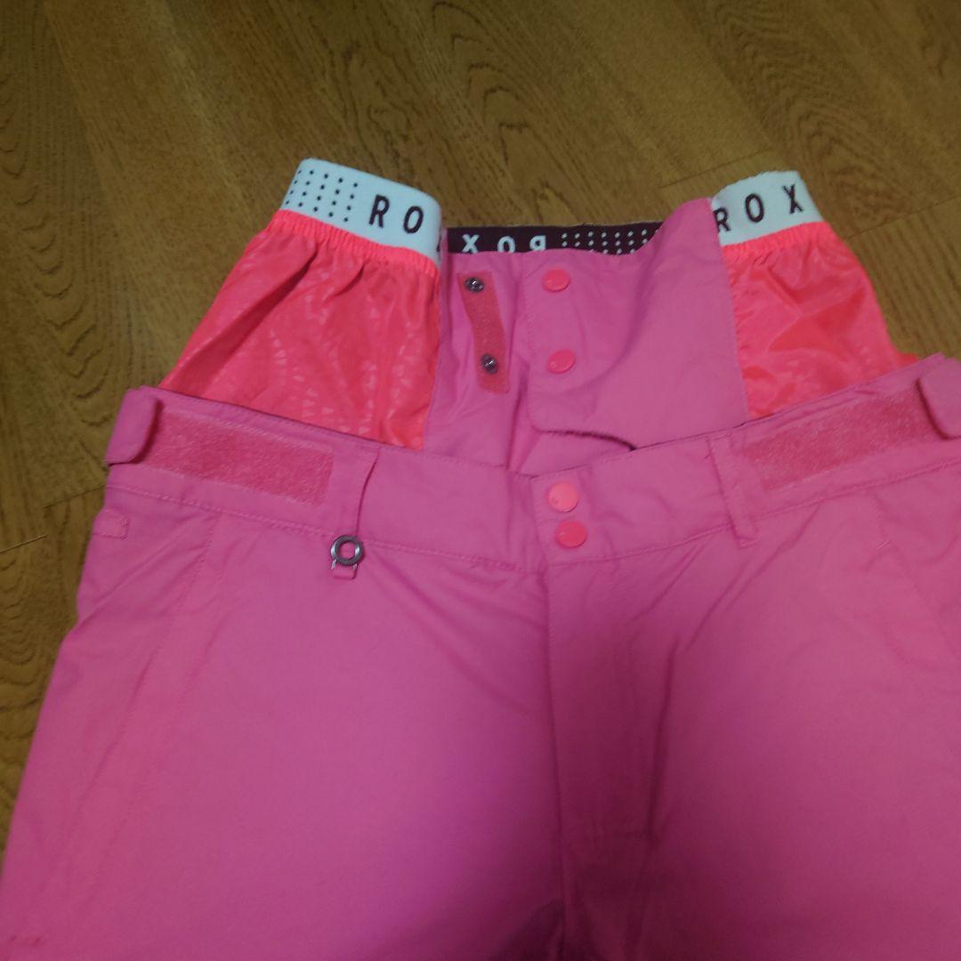 【美品】ROXY　スノボウェア　上下セットＭ　総柄　ニット柄　ロゴ　ピンク