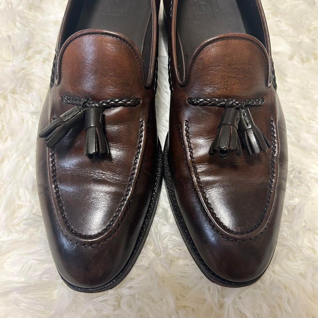 が*離様 三陽山長 鹿三郎 レザー タッセルローファー 7 25cm 革靴 ダー
