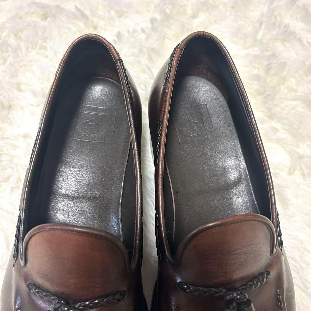 が*離様 三陽山長 鹿三郎 レザー タッセルローファー 7 25cm 革靴 ダー