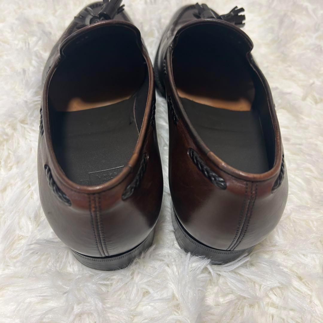 が*離様 三陽山長 鹿三郎 レザー タッセルローファー 7 25cm 革靴 ダー