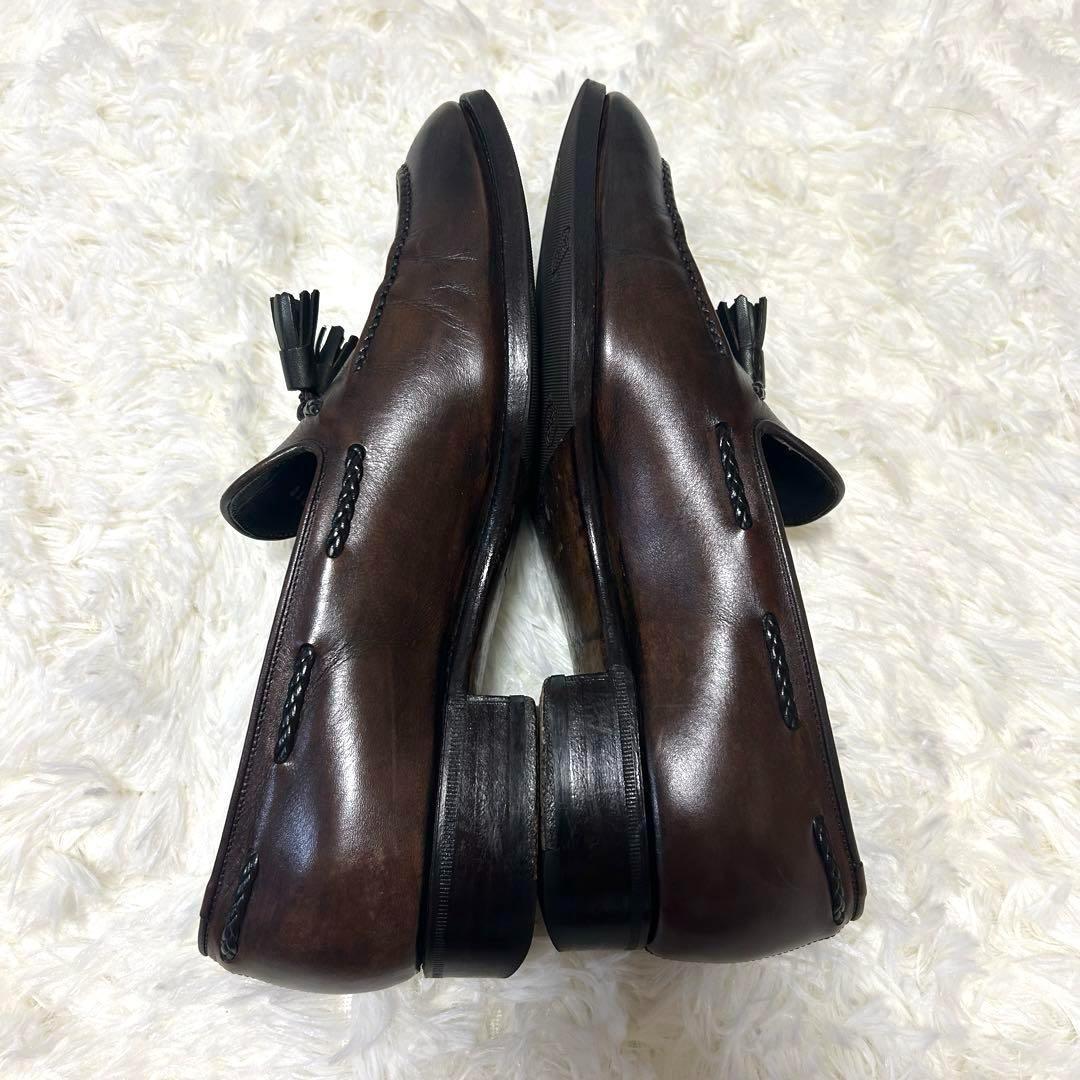 が*離様 三陽山長 鹿三郎 レザー タッセルローファー 7 25cm 革靴 ダー