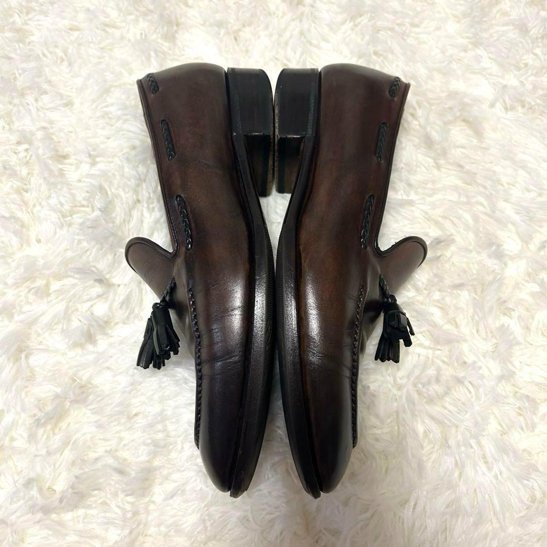 が*離様 三陽山長 鹿三郎 レザー タッセルローファー 7 25cm 革靴 ダー