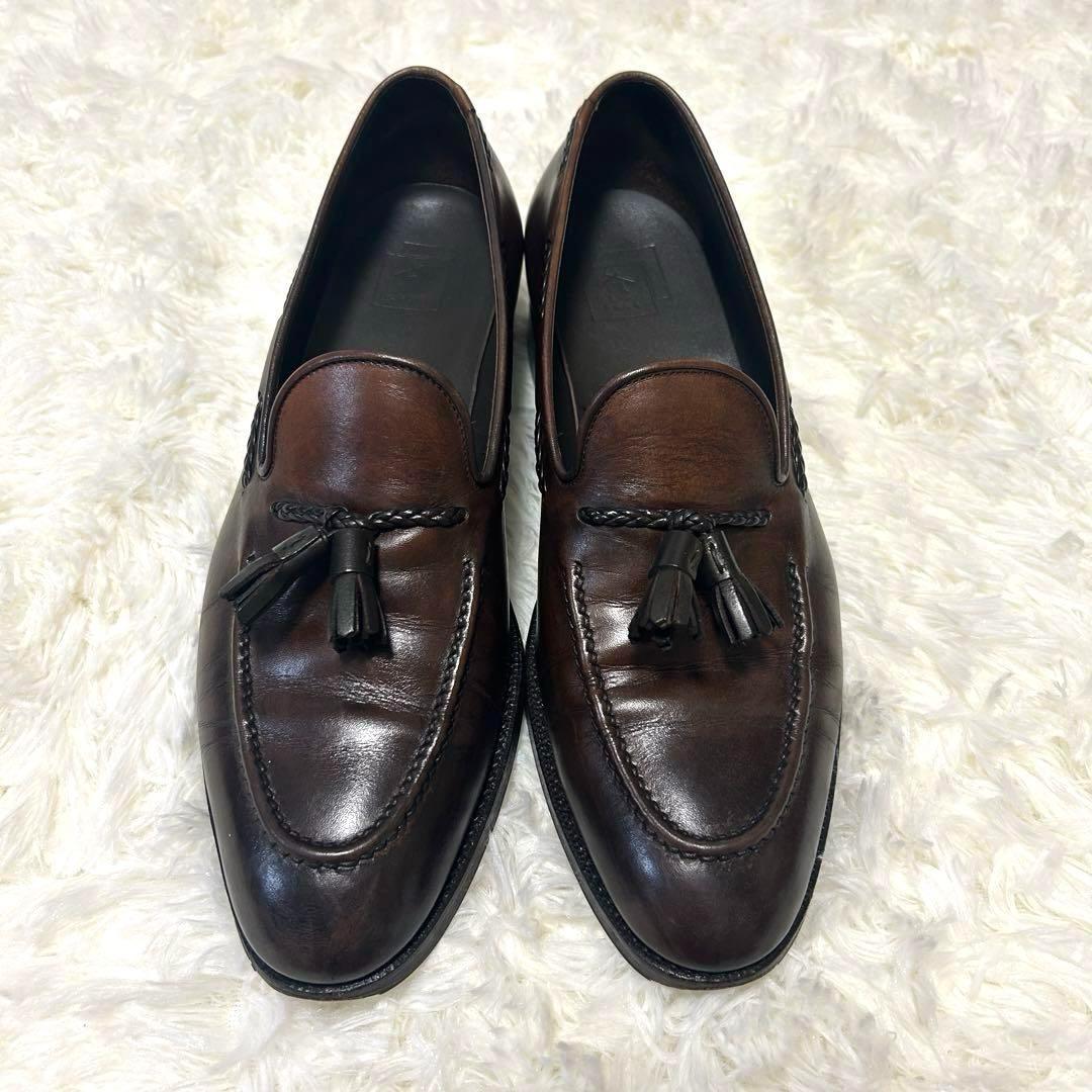 が*離様 三陽山長 鹿三郎 レザー タッセルローファー 7 25cm 革靴 ダー