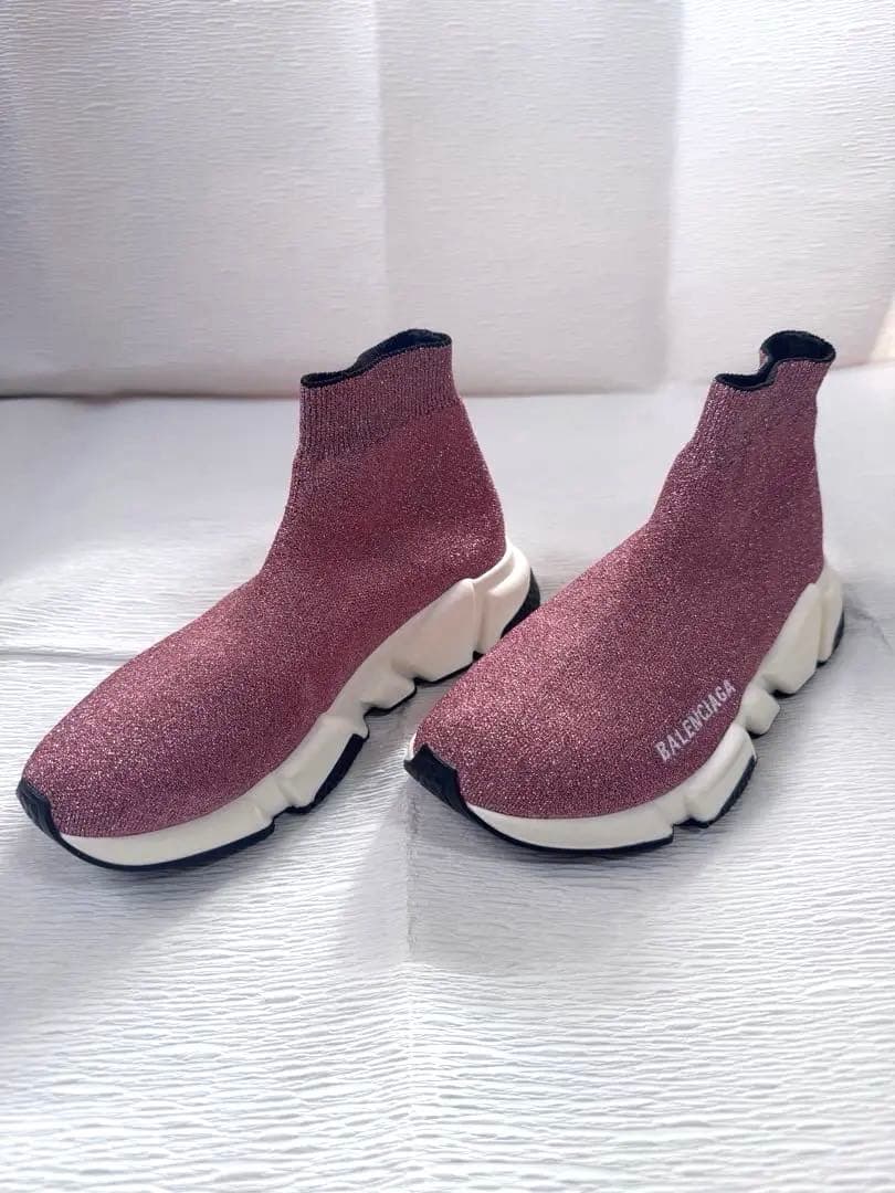 希少色✨ピンクラメ　美品　BALENCIAGA スピードトレーナー