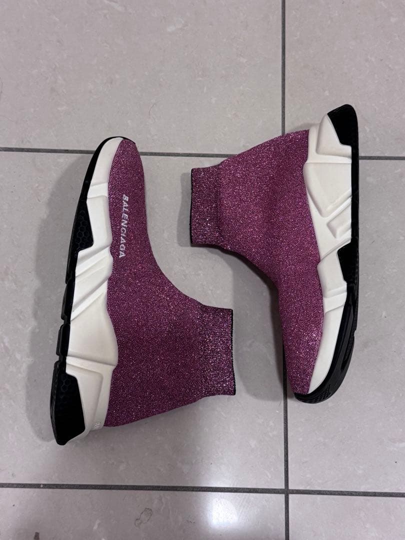 希少色✨ピンクラメ　美品　BALENCIAGA スピードトレーナー