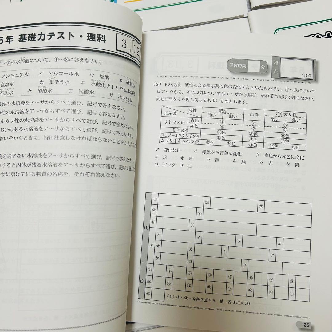 ㉓A 新品グノーブル　小5 5年　理科　基礎力テスト　サピックス　理科基礎トレ