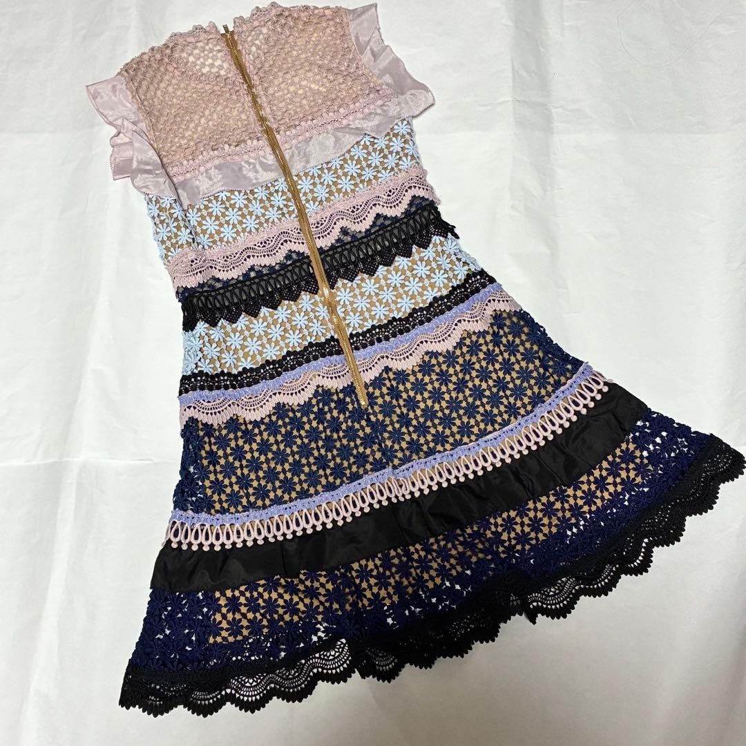 セルフポートレート　ワンピース　ノースリーブ　レース　フリル　パーティー