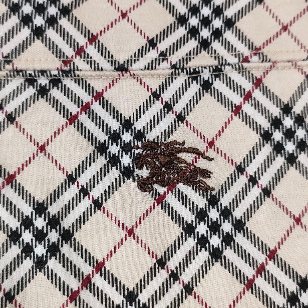 【美品】バーバリーブルーレーベルコットンカットソー　ノバチェック　ホースロゴ刺繍