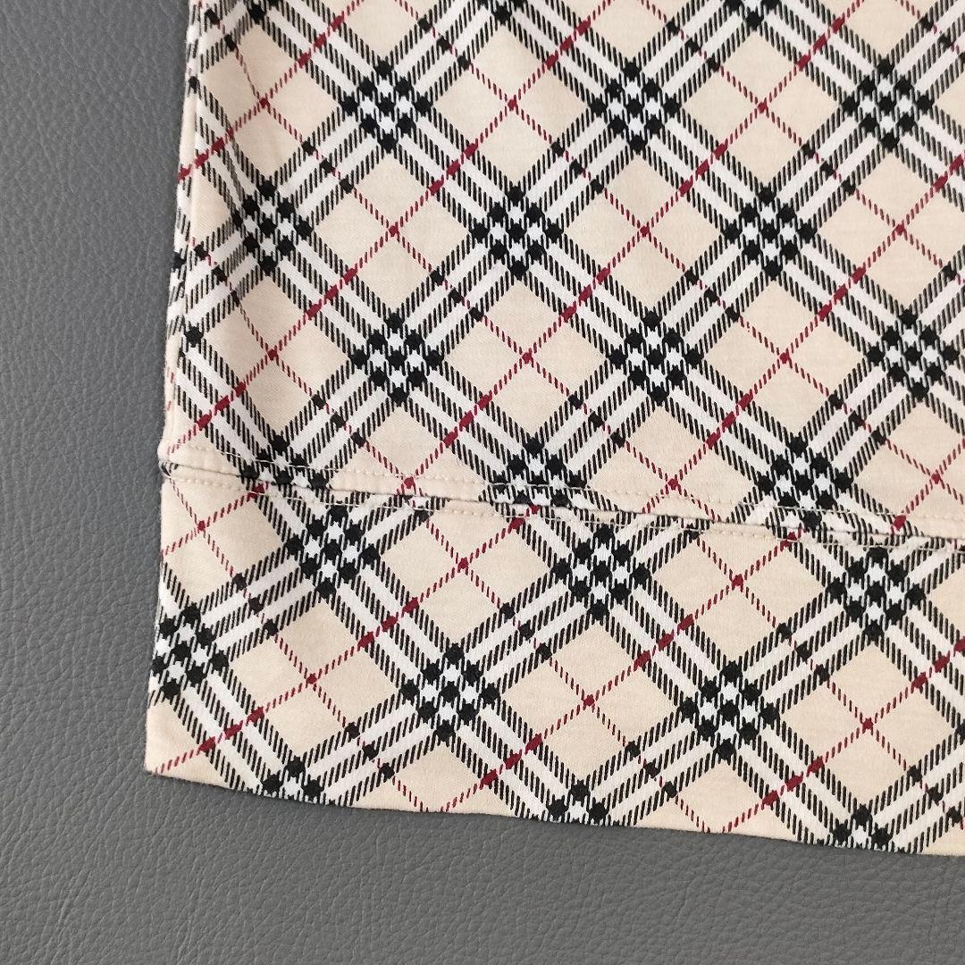 【美品】バーバリーブルーレーベルコットンカットソー　ノバチェック　ホースロゴ刺繍