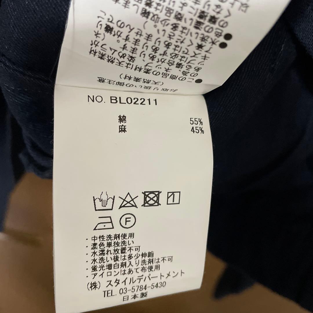 still by hand コットンリネン　ブルゾン　ダークネイビー　50