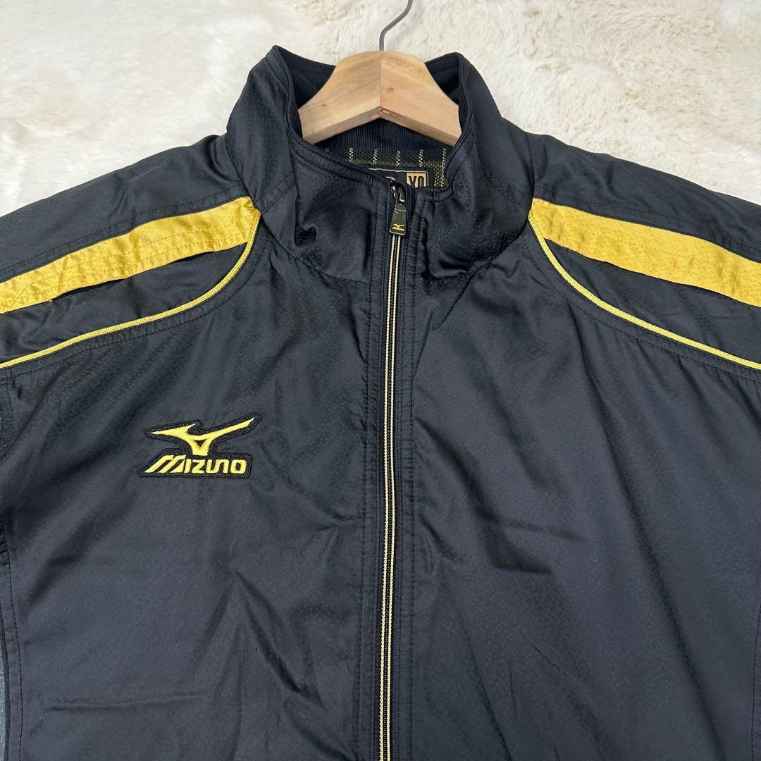 美品✨ミズノプロ ウィンドブレーカー 上下セット 黒金 刺繍 XO 大きいサイズ