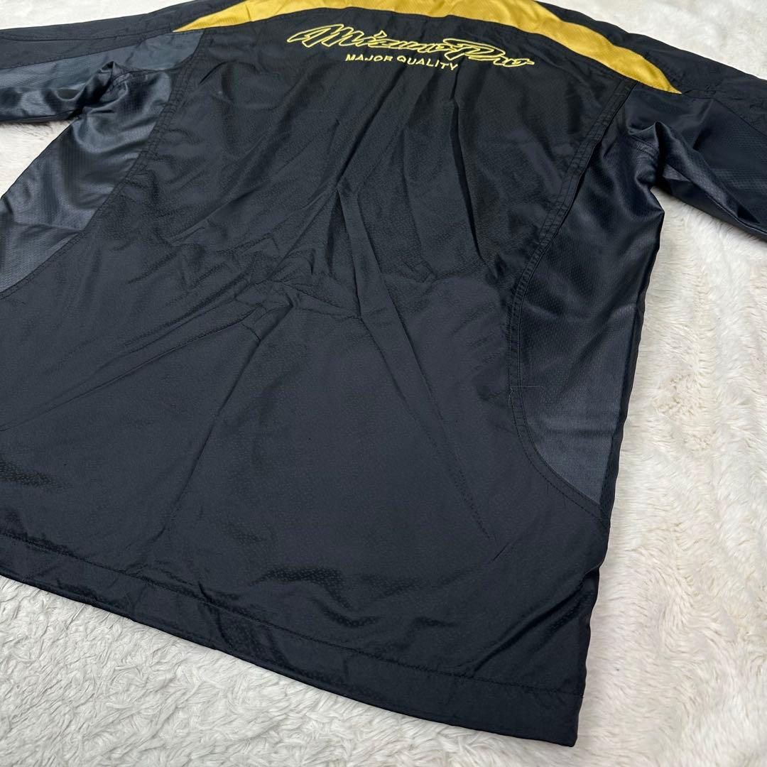 美品✨ミズノプロ ウィンドブレーカー 上下セット 黒金 刺繍 XO 大きいサイズ