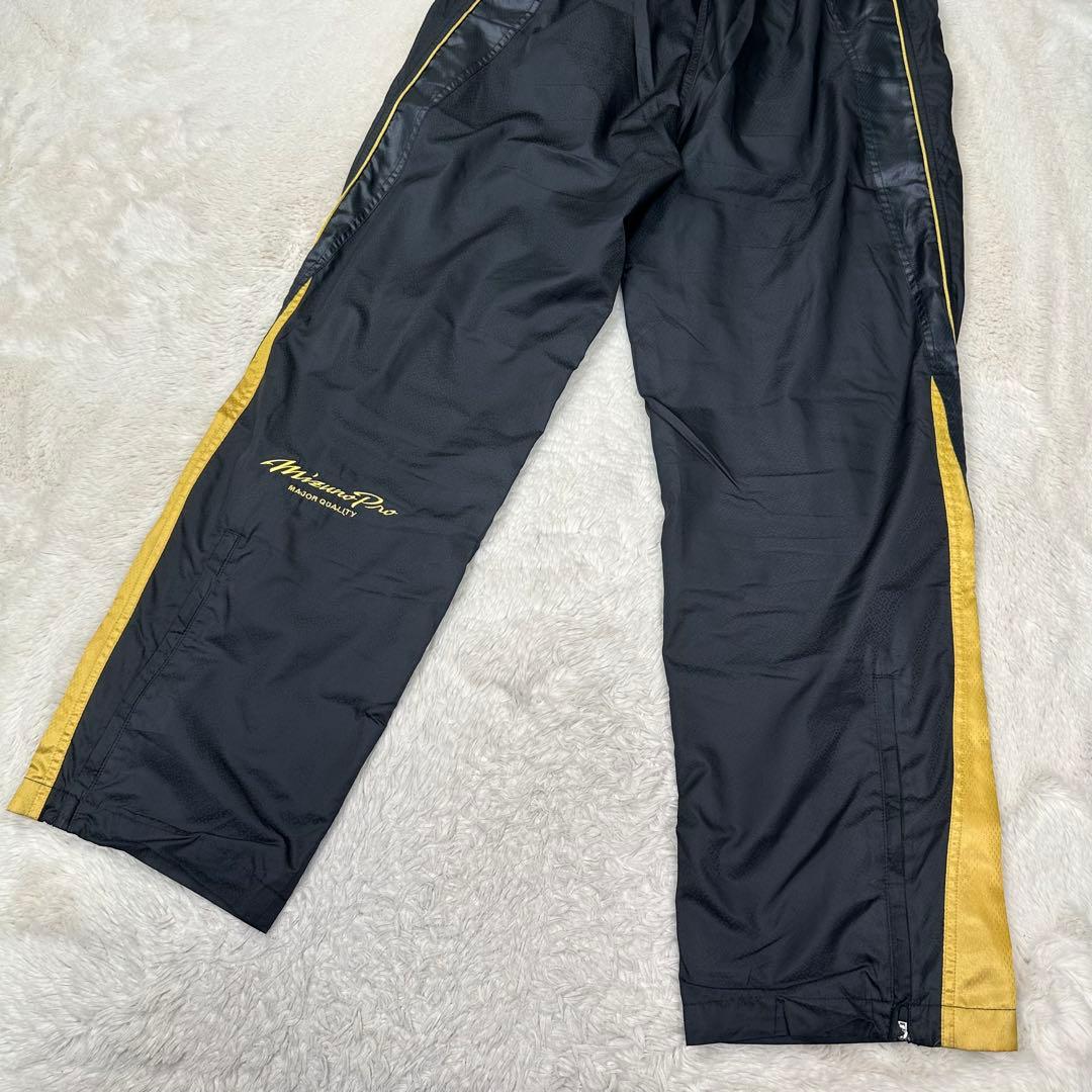 美品✨ミズノプロ ウィンドブレーカー 上下セット 黒金 刺繍 XO 大きいサイズ